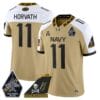 Blake Horvath Jersey #11 Navy Midshipmen 2024 Jolly Rogers Patch Stitched Football