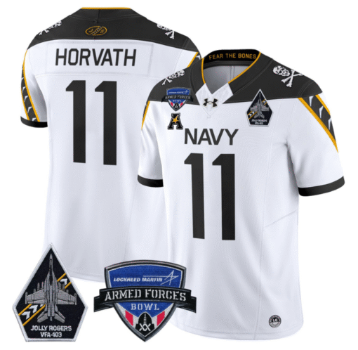 Blake Horvath Jersey #11 Navy Midshipmen 2025 Armed Forces Bowl Stitched Football - Image 3