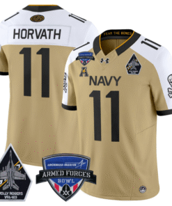 Alternative view of Blake Horvath Jersey #11 Navy Midshipmen 2025 Armed Forces Bowl Stitched Football