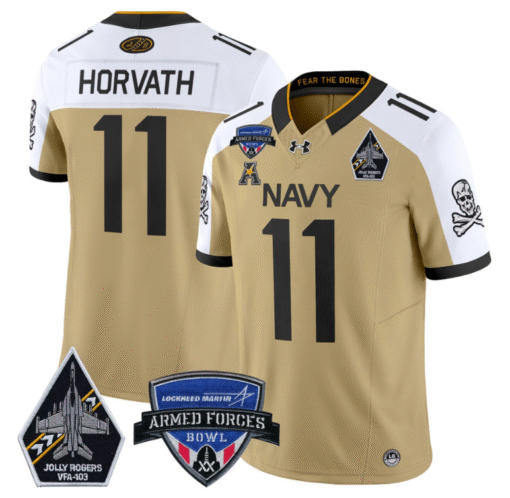 Blake Horvath Jersey #11 Navy Midshipmen 2025 Armed Forces Bowl Stitched Football - Image 2
