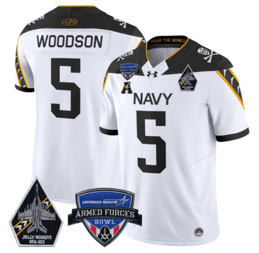 Braxton Woodson Jersey #5 Navy Midshipmen 2025 Armed Forces Bowl Stitched Football - Image 4