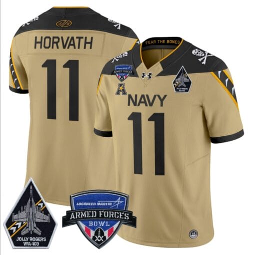 Blake Horvath Jersey #11 Navy Midshipmen 2025 Armed Forces Bowl Patch Stitched Football - Image 5