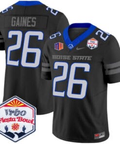 Sire Gaines Jersey #26 Boise State Broncos 2025 Fiesta Bowl Patch Vapor Stitched Football