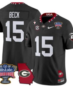 Carson Beck Jersey #15 Georgia Bulldogs 2025 Sugar Bowl Patch Vapor Limited Stitched Football 9 Black