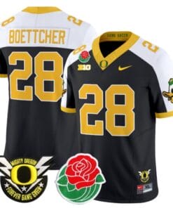 Bryce Boettcher Jersey #28 Oregon Ducks 2025 Rose Bowl Game Patch Vapor Stitched Football