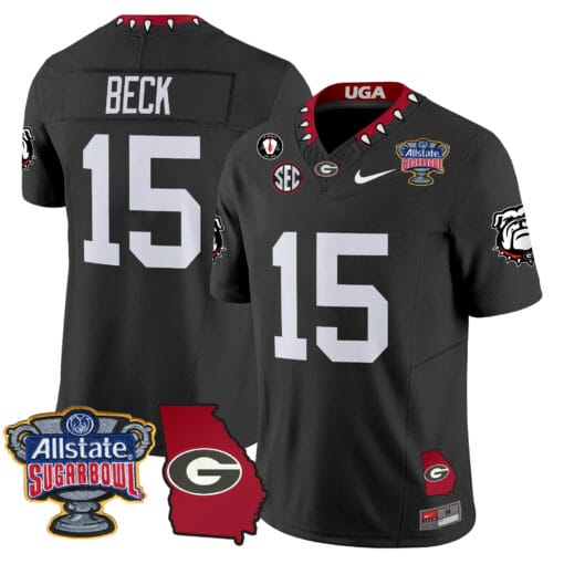 Carson Beck Jersey #15 Georgia Bulldogs 2025 Sugar Bowl Patch Vapor Limited Stitched Football 3 Carson Beck Jersey #15 Georgia Bulldogs 2025 Sugar Bowl Patch Vapor Limited Stitched Football - Image 3