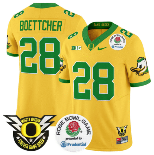 Bryce Boettcher Jersey #28 Oregon Ducks Rose Bowl Stitched Football - Image 5