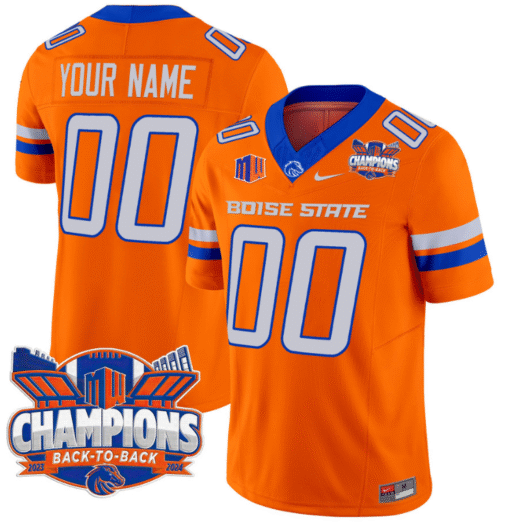 Custom Boise State Broncos Jersey Back To Back Champions Stitched Football - Image 4