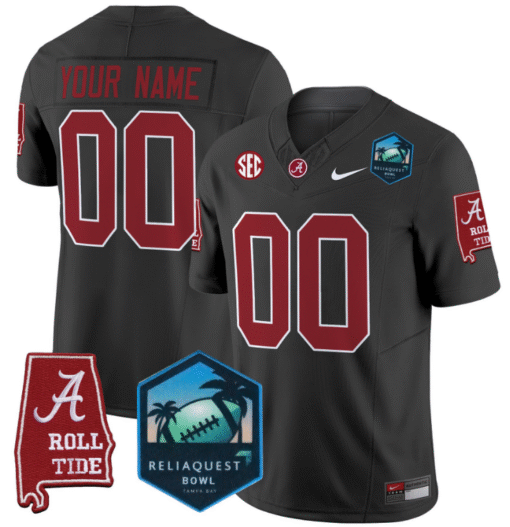 Custom Alabama Crimson Tide Jersey 2025 ReliaQuest Bowl Patch Stitched Football - Image 6