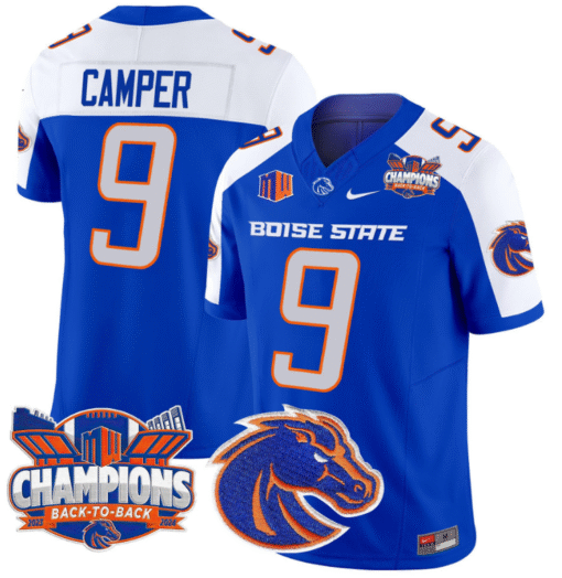 Cameron Camper Jersey #9 Boise State Broncos Back To Back Champions Stitched Football - Image 4