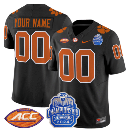 Custom Clemson Tigers Jersey 2024 ACC Championship Patch Stitched Football - Image 5