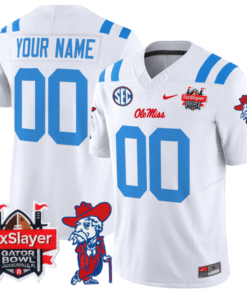 Custom Ole Miss Rebels Jersey 2025 Gator Bowl Patch Vapor Stitched Football