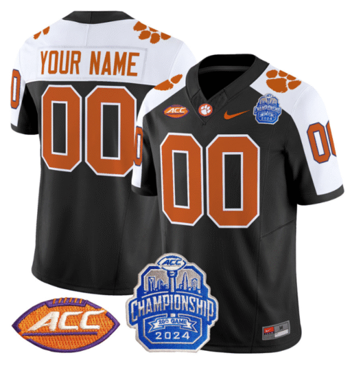 Custom Clemson Tigers Jersey 2024 ACC Championship Patch Stitched Football