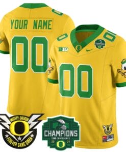 Custom Oregon Ducks Jersey Name, Number 2024 Big Ten Champions Stitched Football 12 C44W73J