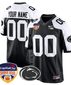Custom Penn State Jersey Name, Number Orange Bowl Patch Stitched Football