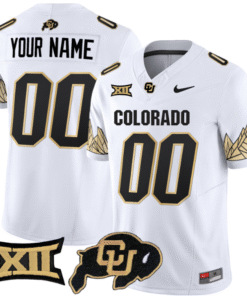 Alternative view of Custom Colorado Buffaloes Jersey Name, Number Vapor Big 12 XII Patch Stitched Football