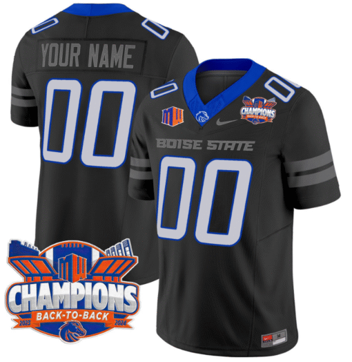 Custom Boise State Broncos Jersey Back To Back Champions Stitched Football