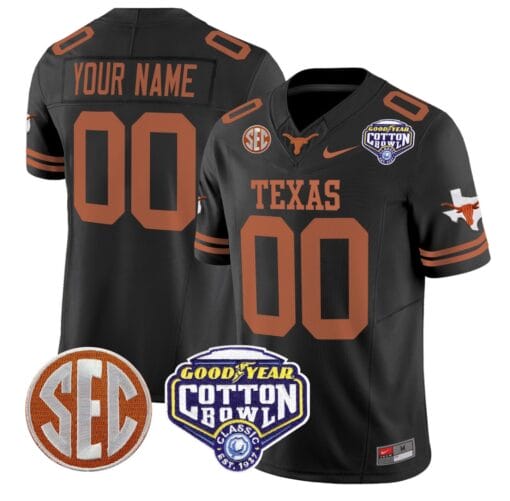 Custom Texas Longhorns Jersey Name, Number Cotton Bowl Patch Stitched Football - Image 5