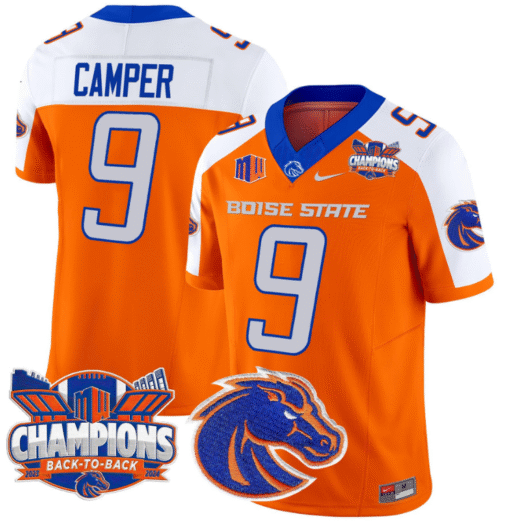 Cameron Camper Jersey #9 Boise State Broncos Back To Back Champions Stitched Football - Image 6