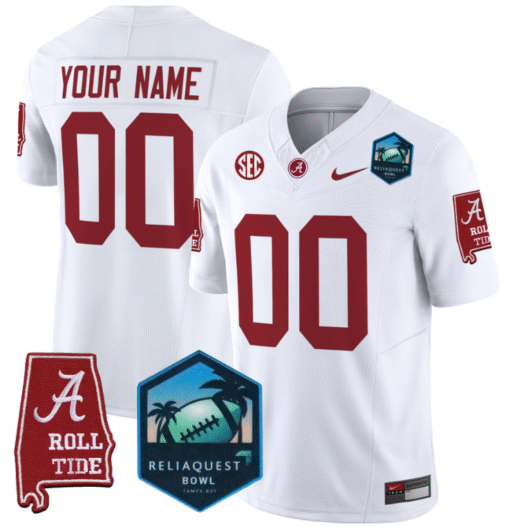 Custom Alabama Crimson Tide Jersey 2025 ReliaQuest Bowl Patch Stitched Football - Image 2