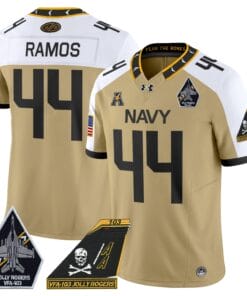 Colin Ramos Jersey #44 Navy Midshipmen 2024 Jolly Rogers Patch Stitched Football