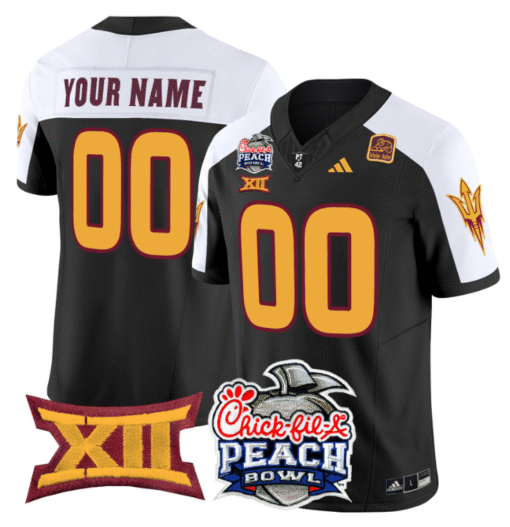 Custom Arizona State Jersey 2025 Peach Bowl Patch Stitched Football