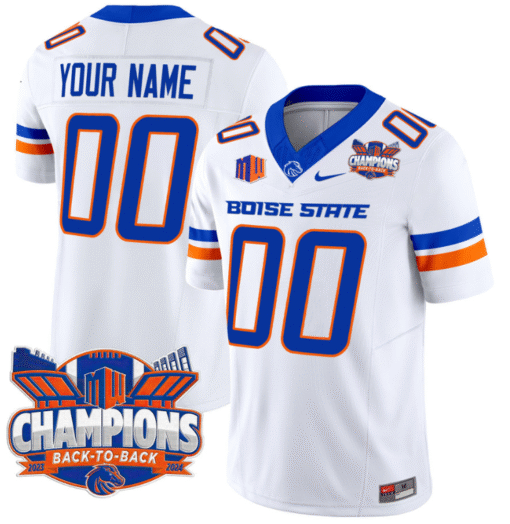 Custom Boise State Broncos Jersey Back To Back Champions Stitched Football - Image 2