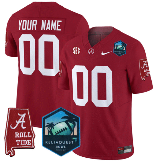 Custom Alabama Crimson Tide Jersey 2025 ReliaQuest Bowl Patch Stitched Football - Image 4