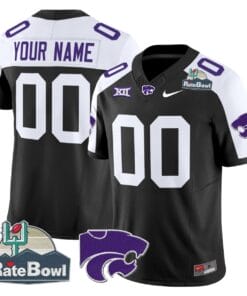 Custom Kansas State Wildcats Jersey 2025 Rate Bowl Patch Stitched Football