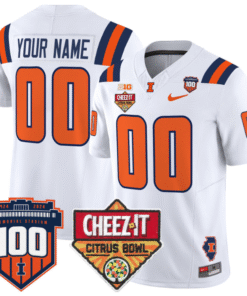 Alternative view of Custom Illinois Fighting Jersey 2025 Cheez-It Citrus Bowl Stitched Football