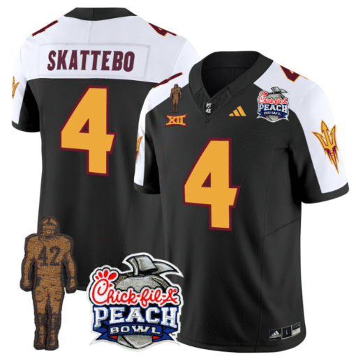 Cam Skattebo Jersey #4 Arizona State Peach Bowl Patch Stitched Football - Image 7
