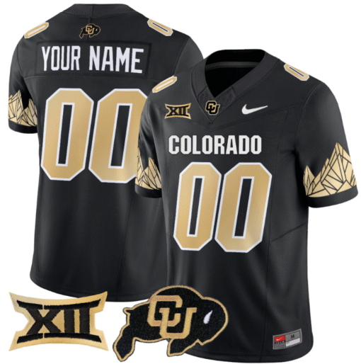 Custom Colorado Buffaloes Jersey Name, Number Vapor Big 12 XII Patch Stitched Football