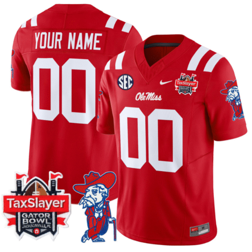 Custom Ole Miss Rebels Jersey 2025 Gator Bowl Patch Vapor Stitched Football - Image 3