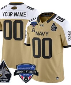 Custom Navy Midshipmen Jersey 2025 Armed Forces Bowl Patch Stitched Football