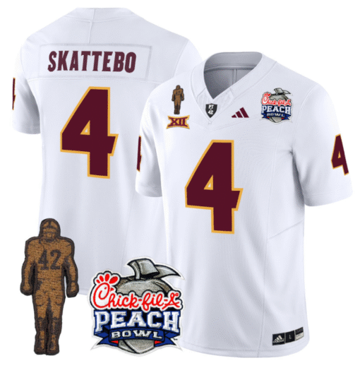 Cam Skattebo Jersey #4 Arizona State Peach Bowl Patch Stitched Football - Image 12