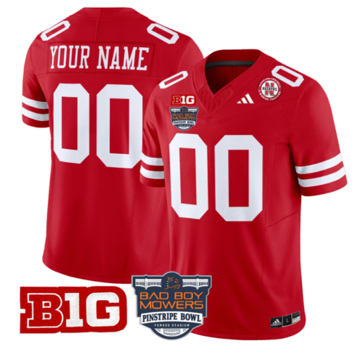 Custom Nebraska Cornhuskers Jersey 2025 Pinstripe Bowl Patch Stitched Football - Image 4