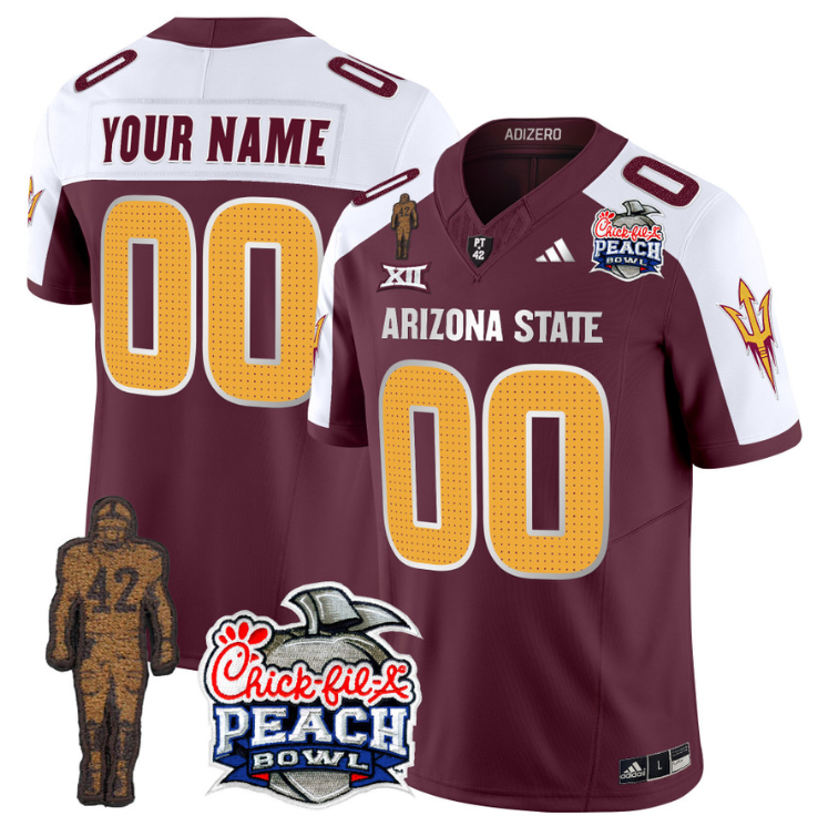 Custom Sun Devils Pat Tillman Jersey Arizona State Peach Bowl V2 Stitched Football 3 Custom Sun Devils Pat Tillman Jersey Arizona State Peach Bowl V2 Stitched Football - Image 3