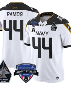 Alternative view of Colin Ramos Jersey #44 Navy Midshipmen 2025 Armed Forces Bowl Patch Stitched Football