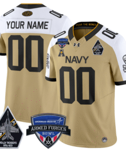 Custom Navy Midshipmen Jersey 2025 Armed Forces Bowl Stitched Football