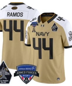 Colin Ramos Jersey #44 Navy Midshipmen 2025 Armed Forces Bowl Patch Stitched Football