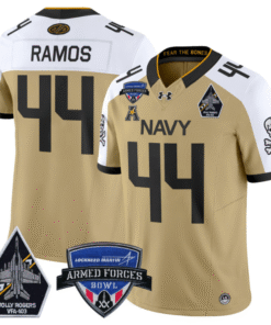 Alternative view of Colin Ramos Jersey #44 Navy Midshipmen 2025 Armed Forces Bowl Stitched Football