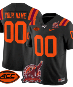Custom Virginia Tech Hokies Jersey Coach Frank Beamer Patch Stitched Football