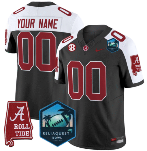 Custom Alabama Crimson Tide Jersey 2025 ReliaQuest Bowl Patch Stitched Football