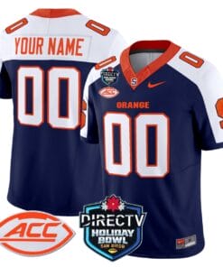 Custom Syracuse Orange Jersey Name, Number 2025 Holiday Bowl Patch Stitched Football
