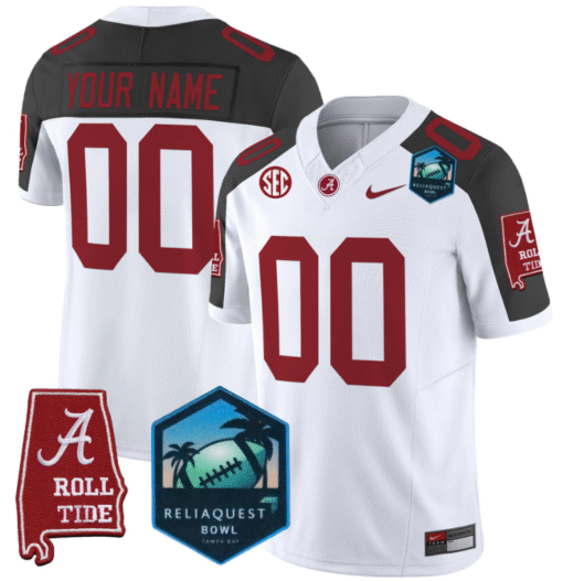 Custom Alabama Crimson Tide Jersey 2025 ReliaQuest Bowl Patch Stitched Football - Image 3
