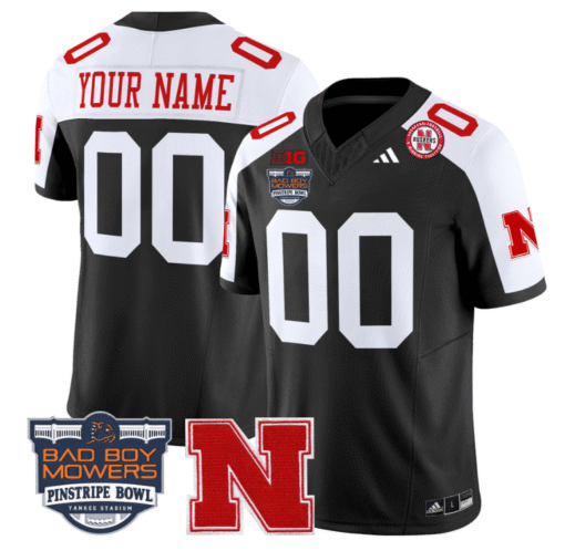 Custom Nebraska Cornhuskers Jersey 2025 Pinstripe Bowl Patch Stitched Football