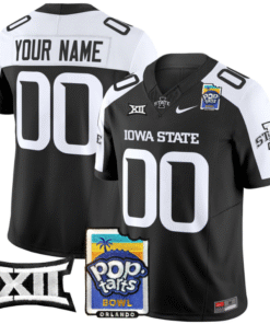 Custom Iowa State Cyclones Jersey 2025 PopTarts Bowl Patch Stitched Football