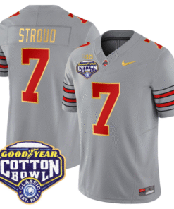 Alternative view of CJ Stroud Jersey #7 Ohio State 'Heritage Stripe' Cotton Bowl Stitched Football