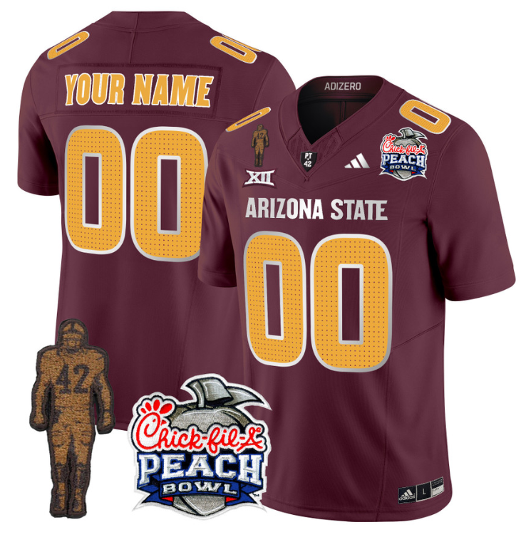 Custom Sun Devils Pat Tillman Jersey Arizona State Peach Bowl V2 Stitched Football 2 Custom Sun Devils Pat Tillman Jersey Arizona State Peach Bowl V2 Stitched Football - Image 2