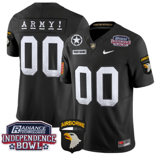 Custom Army Black Knights Jersey Independence Bowl Patch 2024 Vapor Stitched Football - Image 5